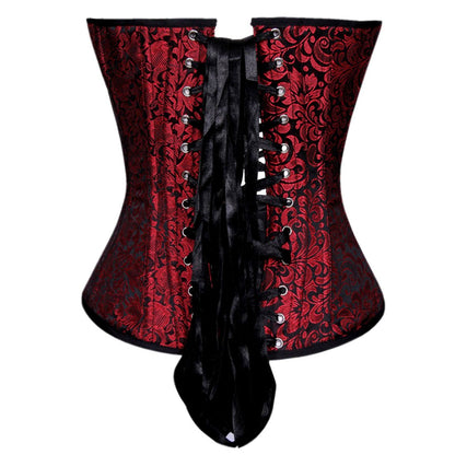 Yudita Plastic Boning Black_Red Overbust Corset - Corset Revolution