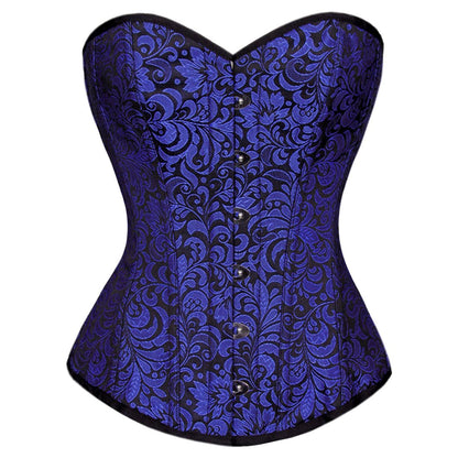 Yadira Acrylic Boned Black_Purple Fashion Overbust Corset - Corset Revolution