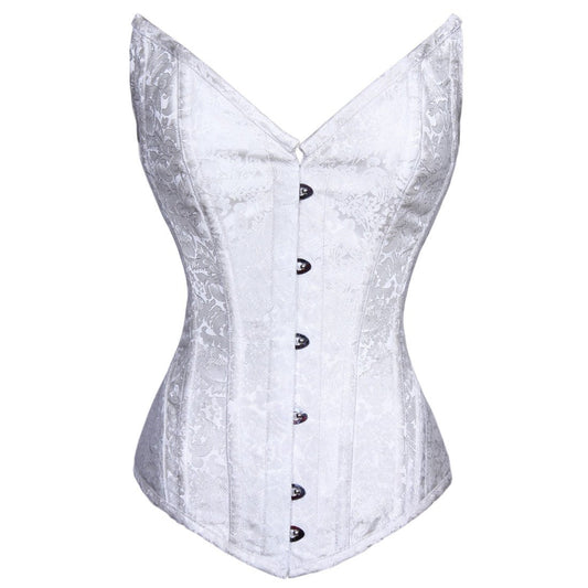 Edwina Authentic Steel Boned Long Lined Overbust Corset - Corset Revolution