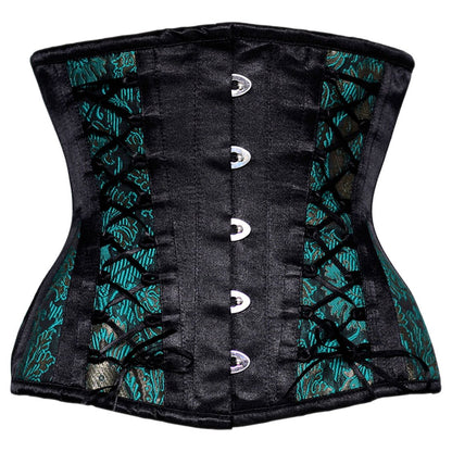 Damask Jacquard Underbust Waist Reducing Corset - Corset Revolution