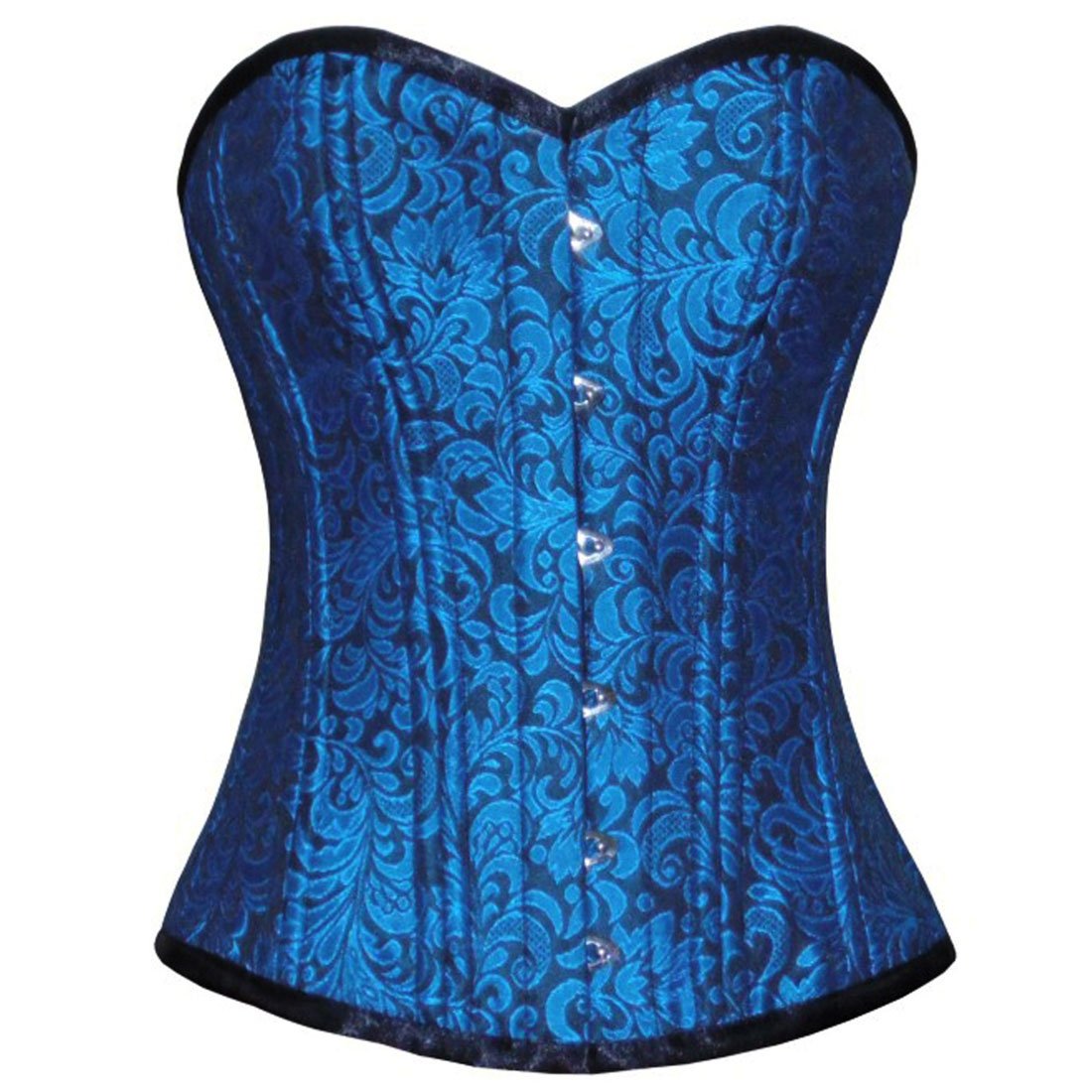 Selena Black Turquoise WT Overbust Corset - Corset Revolution