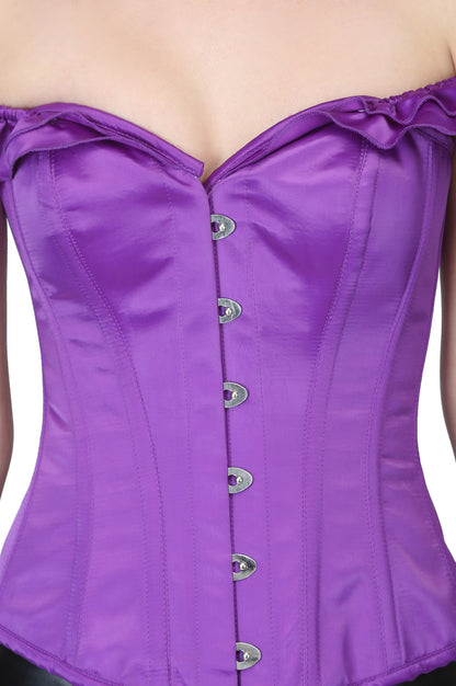 Overbust Drop Shoulder Frill Corset - Corset Revolution