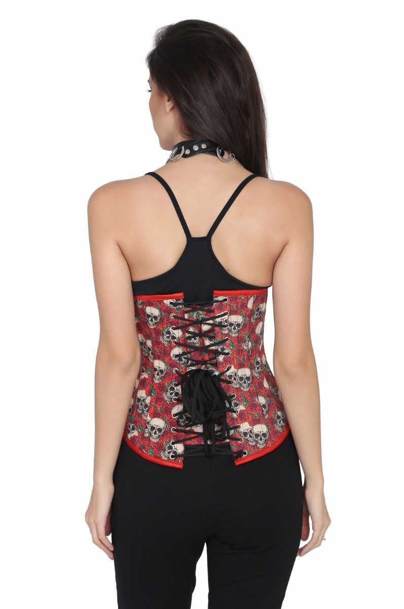 Authentic steel boned printed punkrock underbust corset - Corset Revolution