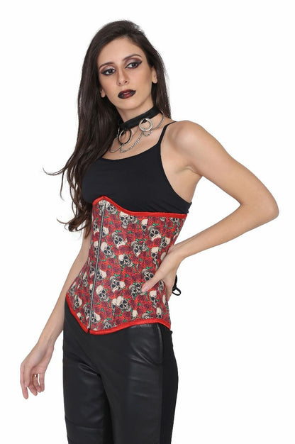 Authentic steel boned printed punkrock underbust corset - Corset Revolution