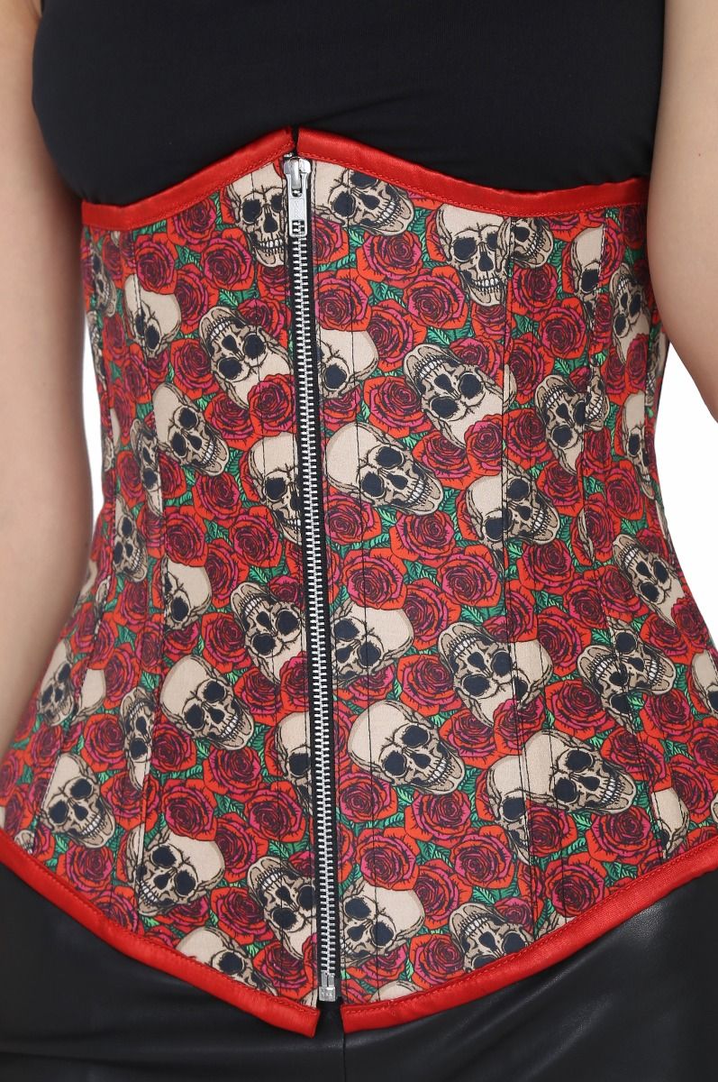 Authentic steel boned printed punkrock underbust corset - Corset Revolution