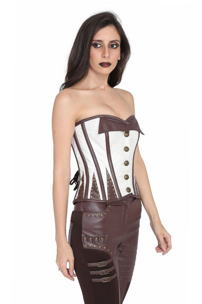 Authentic Steel boned steampunk PU overbust corset - Corset Revolution